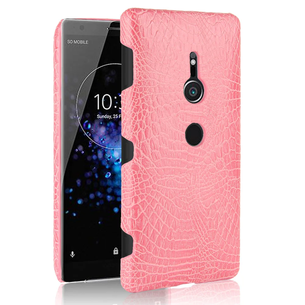 Крокодилья кожа змеи текстура кожаный чехол для sony Xperia XZ2 твердой задней крышки