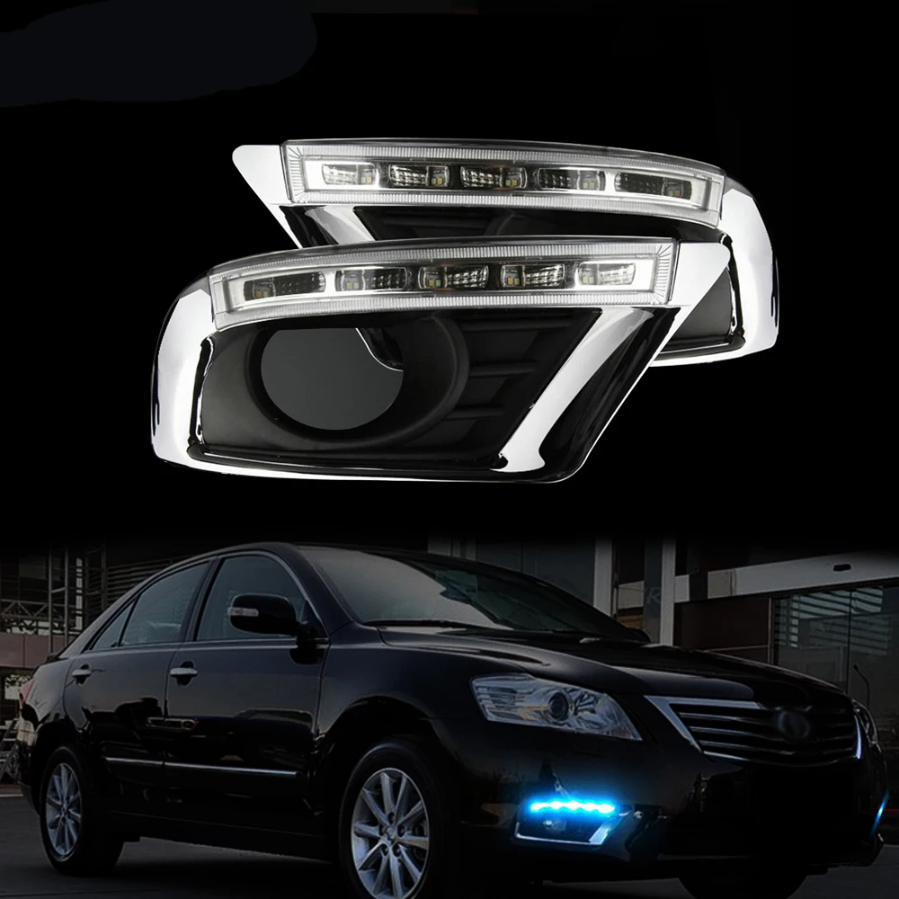 2 шт. DRL для Toyota Camry 2007 дневные ходовые огни Противотуманные фары Крышка дневного