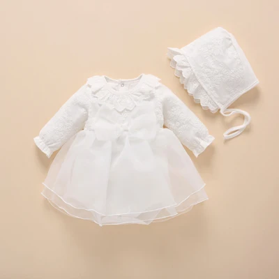 mode 13 dress hat Новинка для новорожденных; Одежда для девочек и платье, хлопковые, в стиле принцессы; крестильное платьице для малышей платье детское платье на крестины, vestidos, на возраст от 0 до 3 до 6 месяцев - Цвет: mode 13 dress hat
