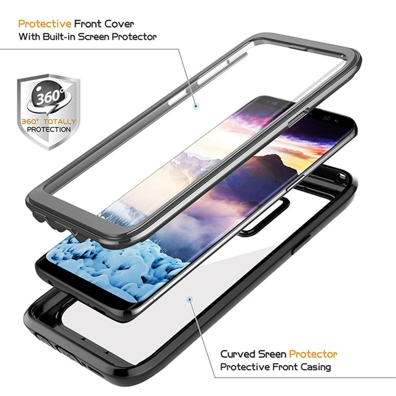 Full-body Protection Rugged Clear Bumper Shockproof Case for Samsung Galaxy S9 S9plus Anti-Scratch Outdoor Sport Coque
