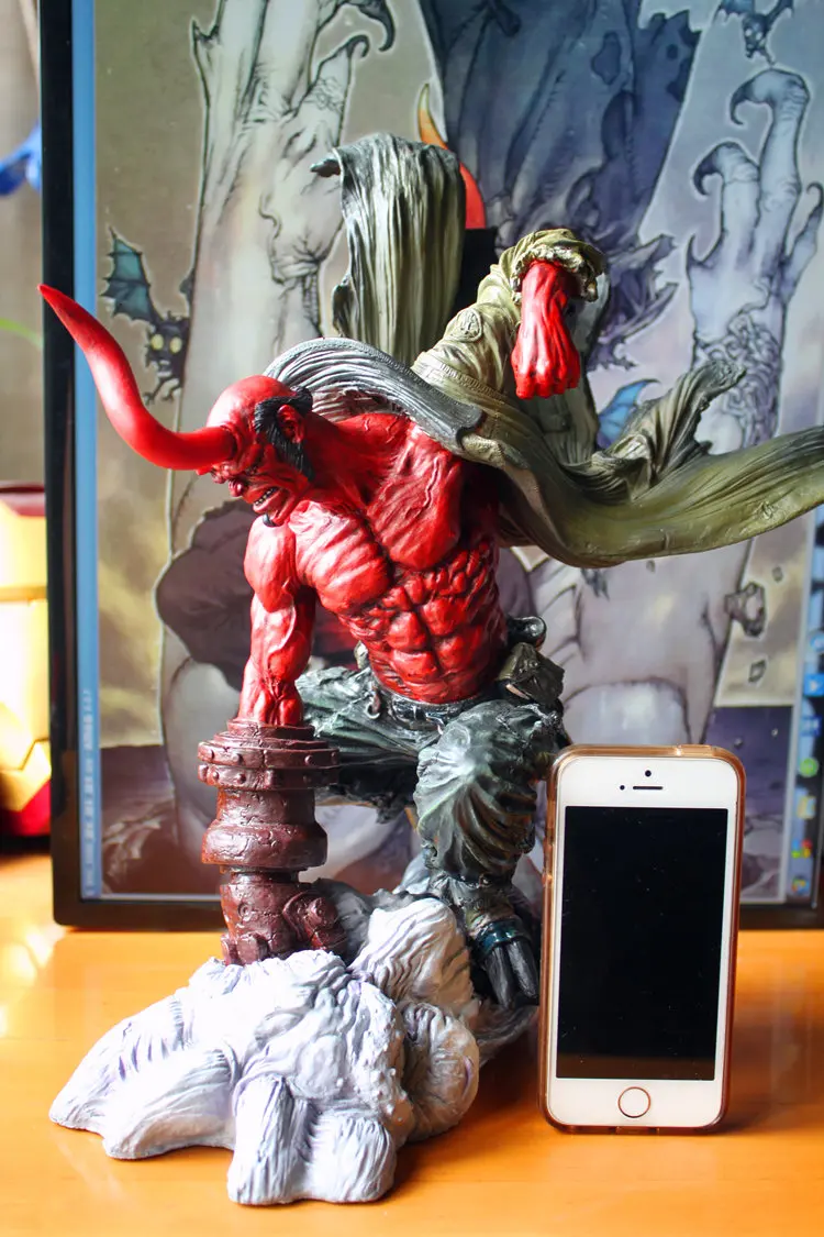[Новейшая] коллекция Большой 36 см раскраска HELLBOY модель Фигурка база angryi бои издание смолы статуя украшения дома комнаты подарок
