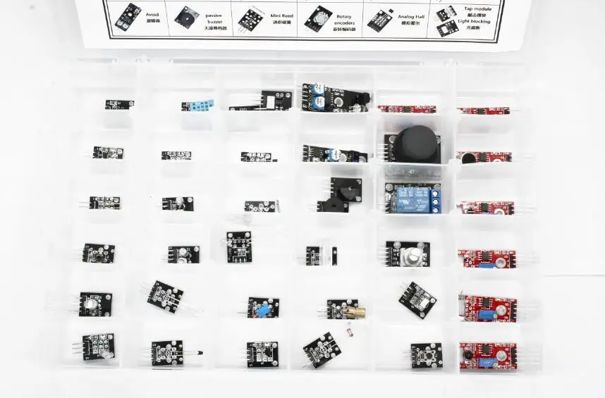 Комплект модуля датчика 37 в 1 для Arduino Raspberry Pi начинающих с кнопками обучения