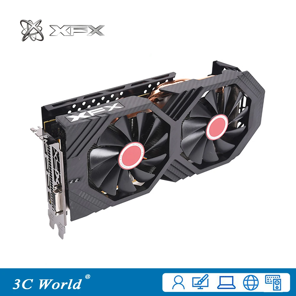 Графические карты XFX RX590 8 ГБ GDDR5 256bit PCI E 3 0 HDMI DisplayPort DVI D 2304SPs графические для