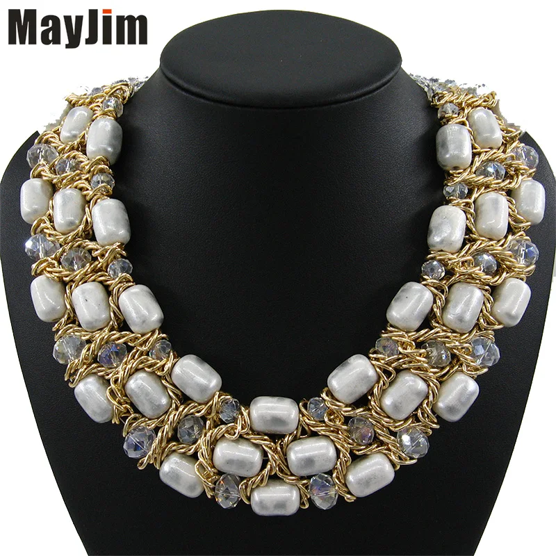 Заявление Ожерелья ручной Старинные большой кристалл и Кулоны Ювелирные Изделия