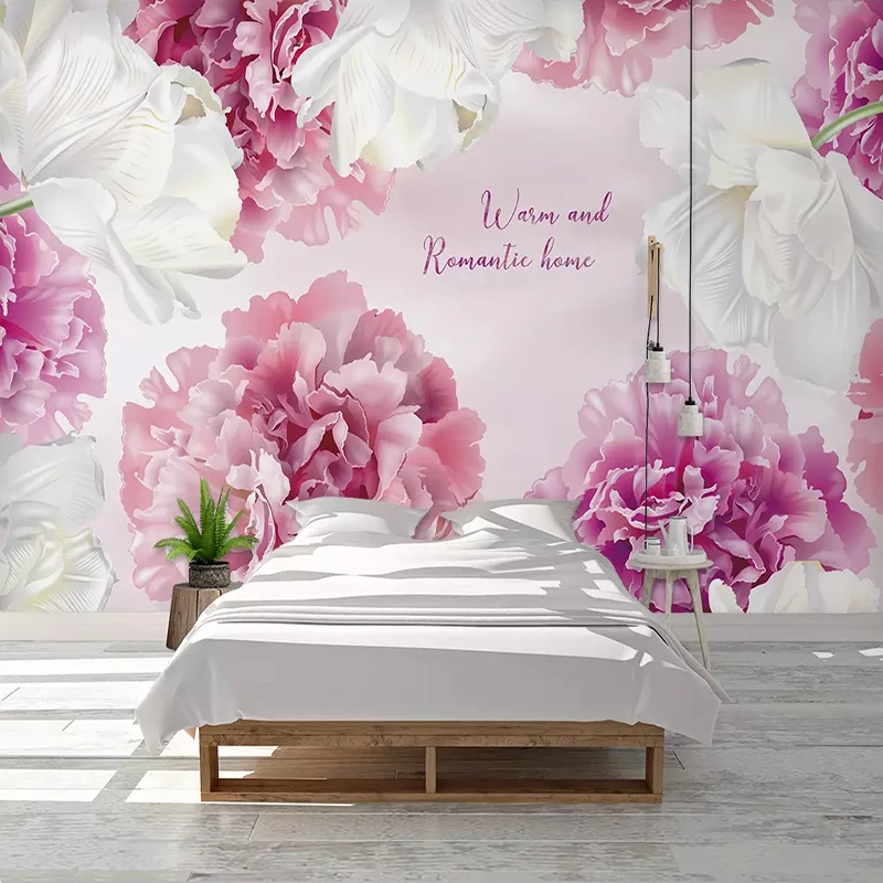 Пользовательская настенная ткань современный минималистичный розовый