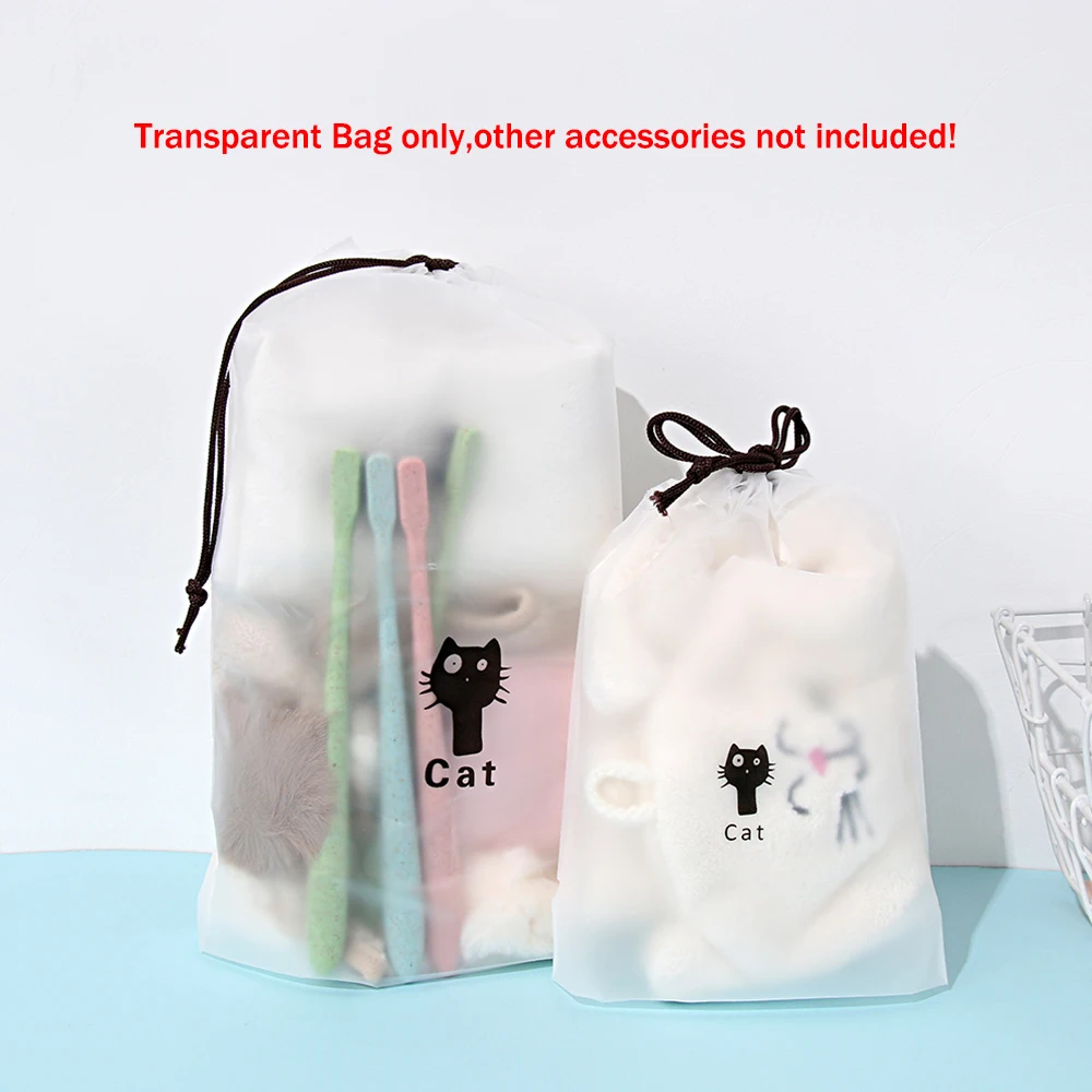 1 шт. Новая прозрачная косметичка с милым котом дорожная для женщин органайзер