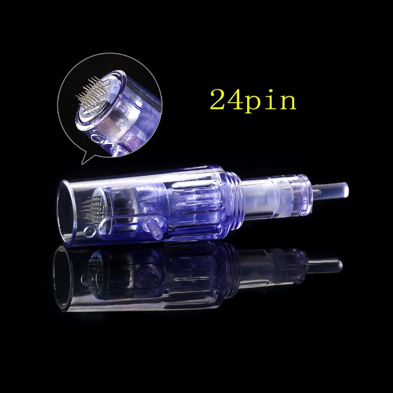 24pin 10pcs 10 шт./лот ручка мезо-игла для машинки 9pin 12pin 24pin 36pin 3D 5D NANO для пистолет для мезотерапии уход за кожей лица Уход за кожей - Цвет: 24pin 10pcs