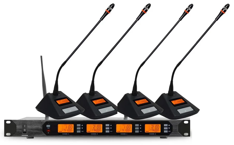 Беспроводной микрофон для совещаний 4*100 каналов UHF|wireless conference microphone|conference