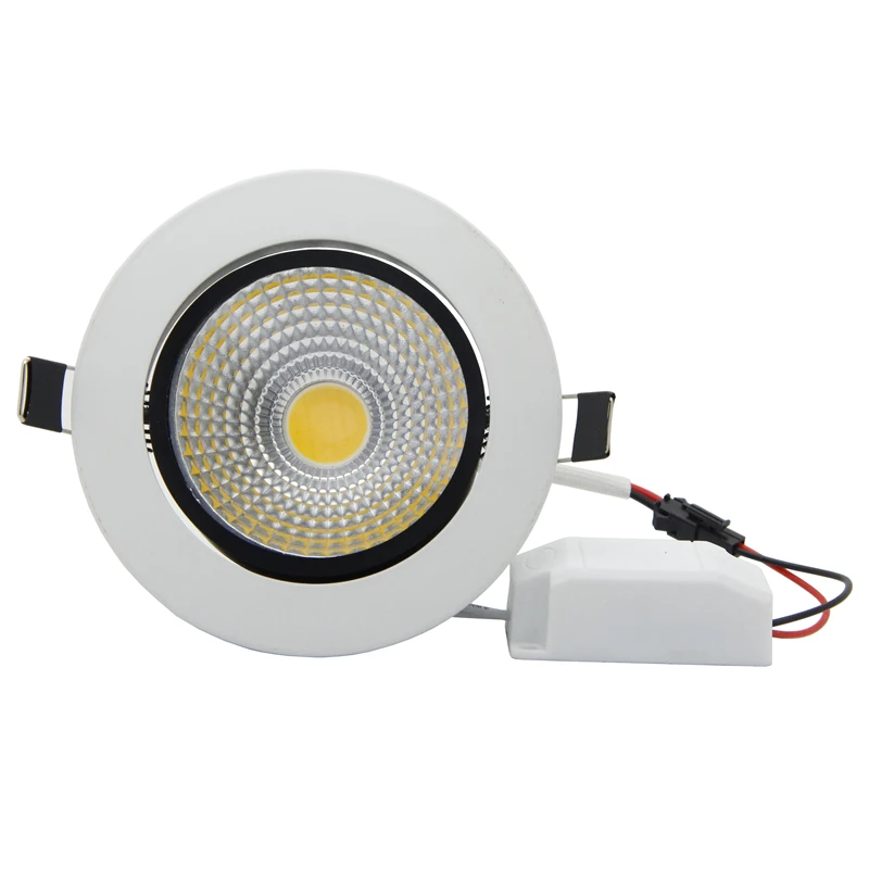 Foco LED COB empotrable superbrillante, regulable, 5W, 7W, 10W, 12W, lámpara de techo LED, 110V, 220V, Blanco/blanco cálido