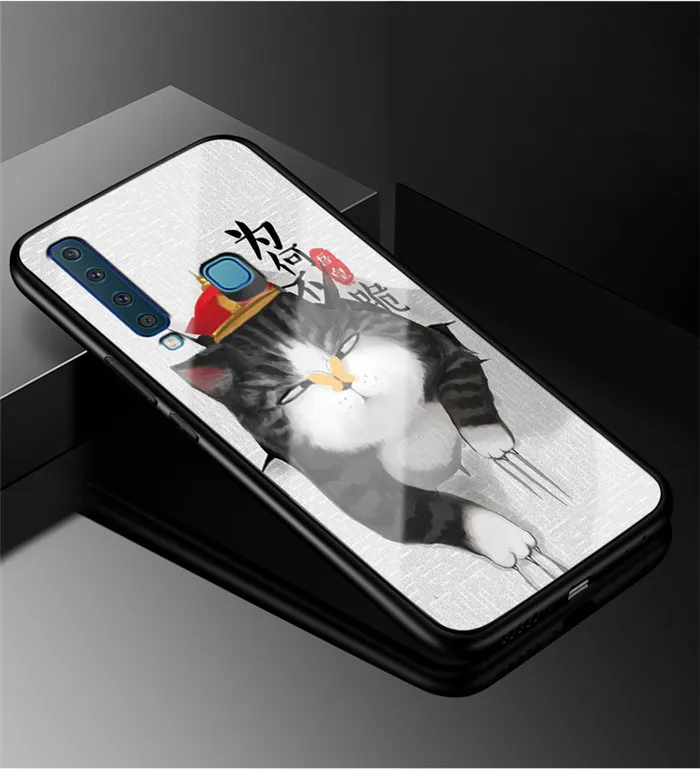 19 A 6,3 A9S для samsung A9 чехол стеклянный жесткий чехол для телефона чехол для samsung Galaxy A9 чехол A 9 9A мягкий силиконовый бампер - Цвет: 19