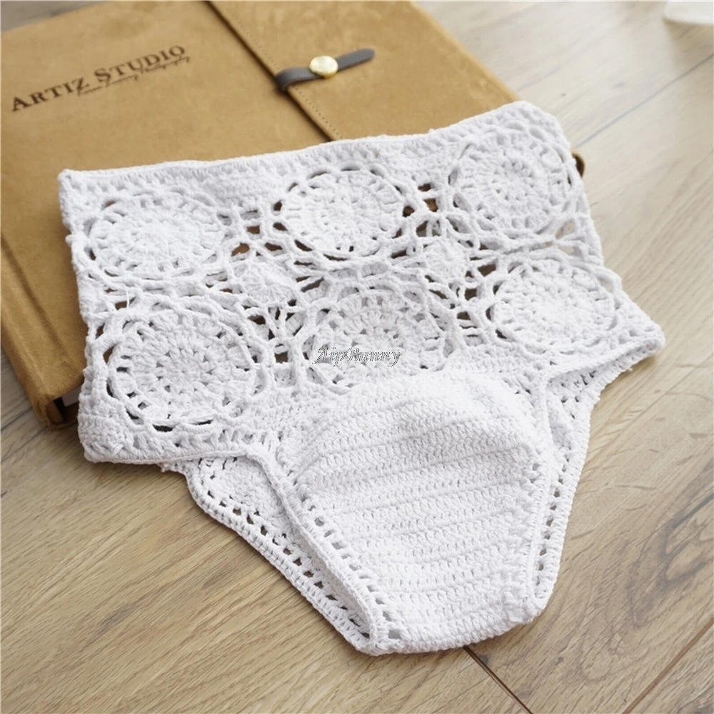 2018 вязаный купальник женский новый бикини Низ с высокой талией maillot de