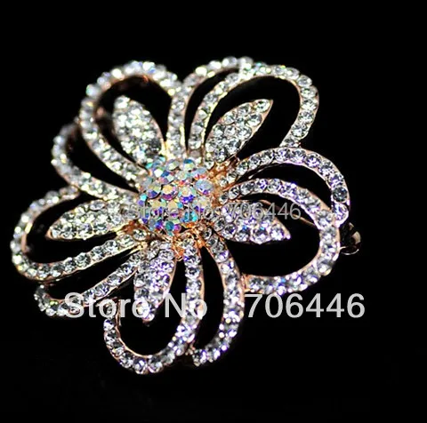 Розовое золото к требованиям заказчика Сверкающие Полный CZ Украшенные стразами