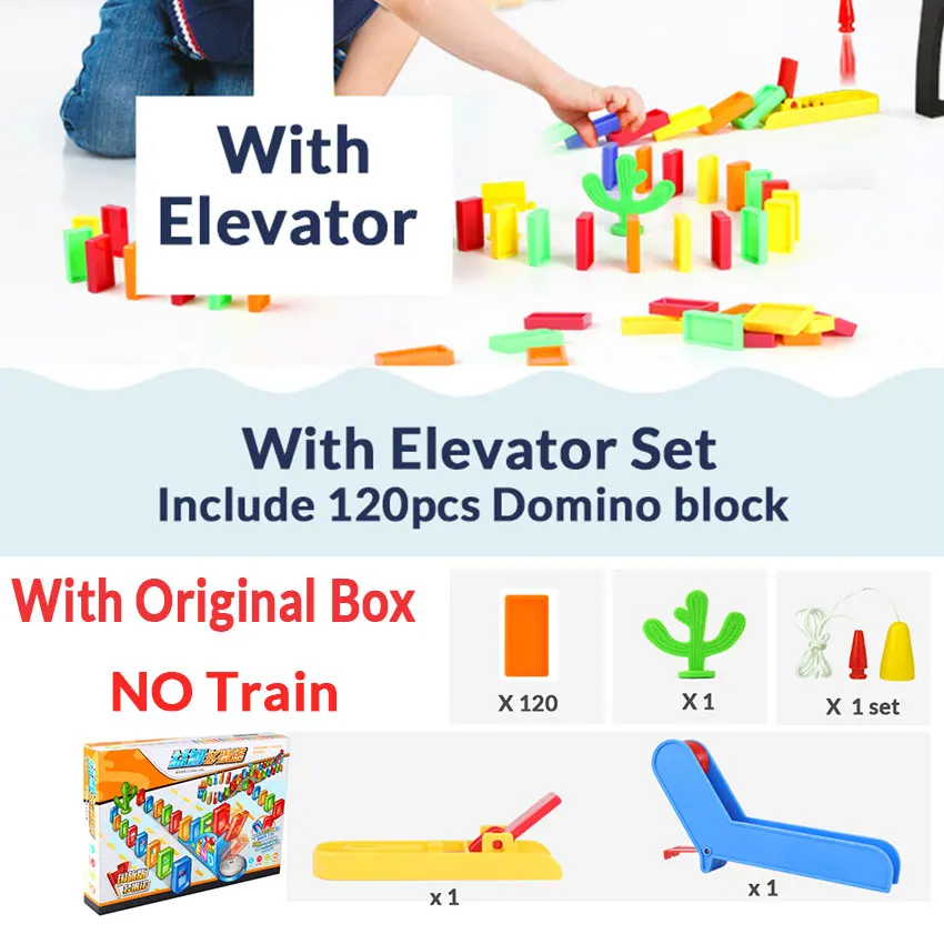 Elevator set W Моторизованный вагон Домино Набор для установки блоков Лифт трамплин мост набор красочные Кирпичи пластиковая игрушка подарок для детей - Цвет: Elevator set W
