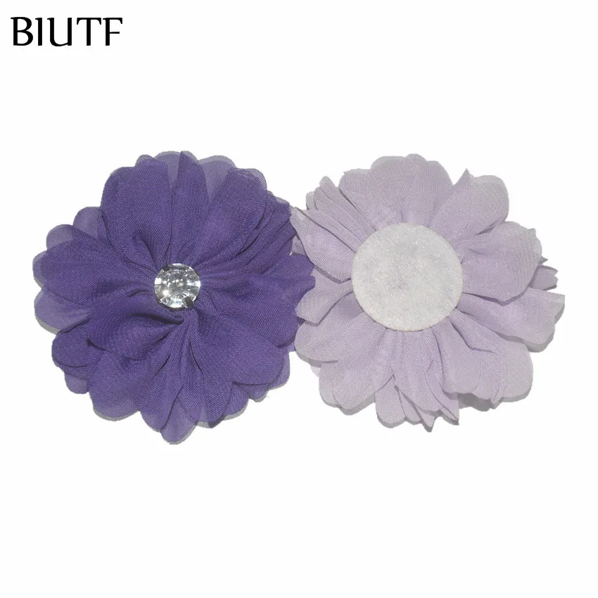 100 шт./лот 2 8 ''ткань шифоновые цветы балерина со стразами плоская задняя