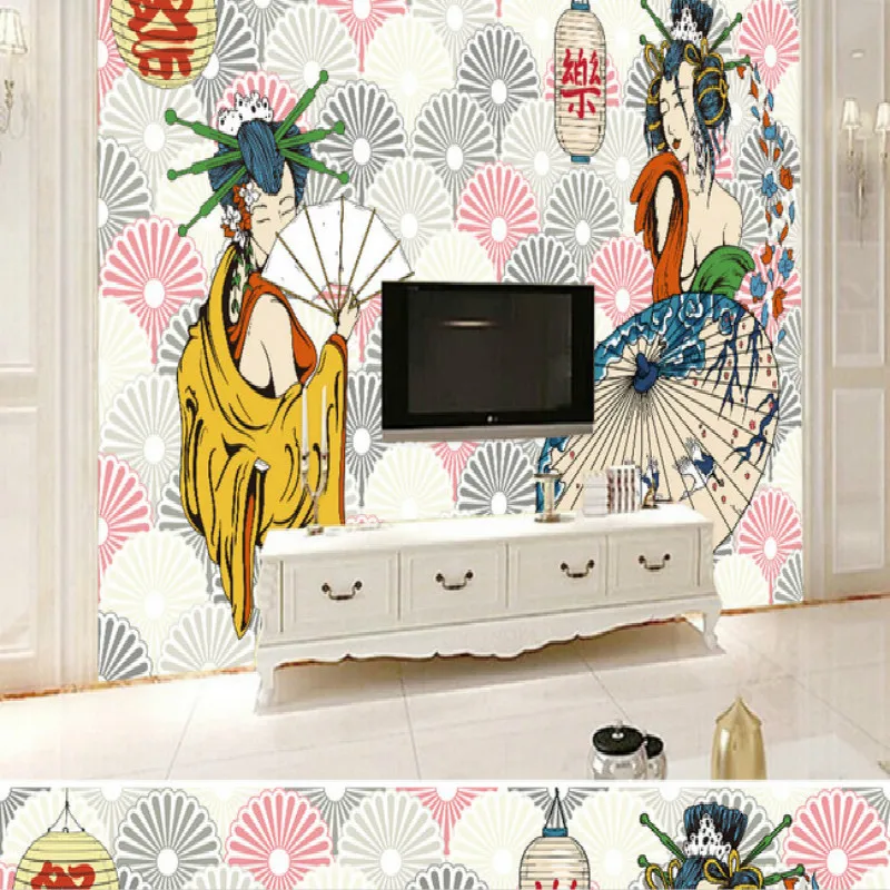 Япония Южная Корея красота Diva большая роспись обои фон живопись трехмерные 6