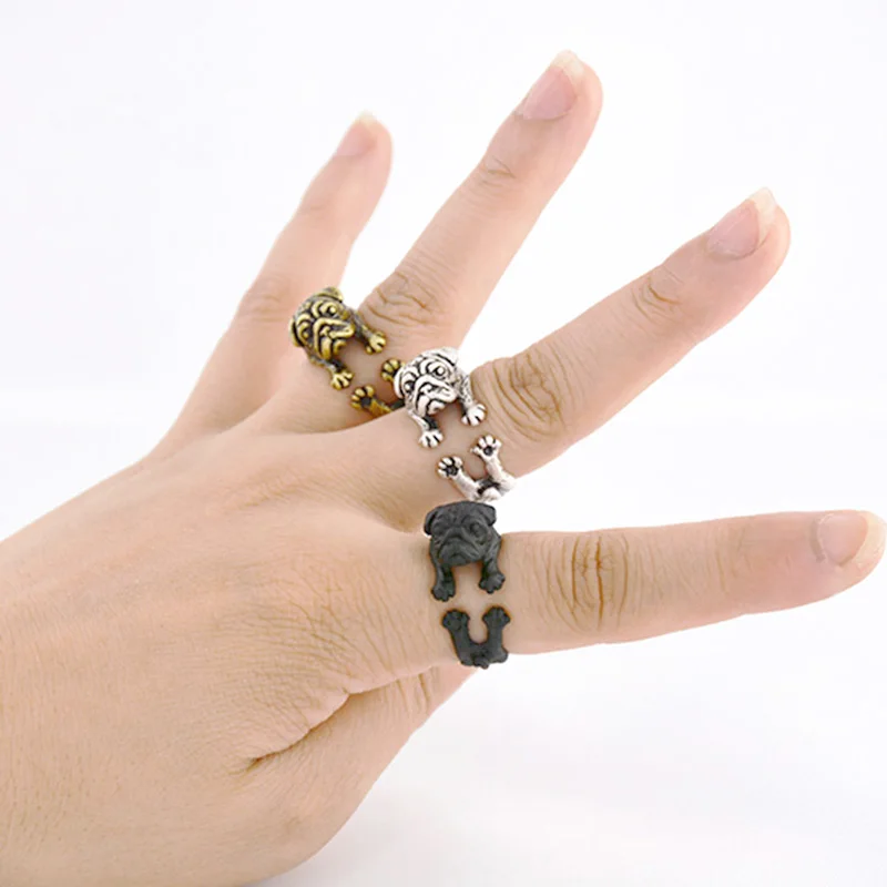 Fei Ye Paw Boho кольцо в ретро стиле для мопса женщин собаки животное средний палец