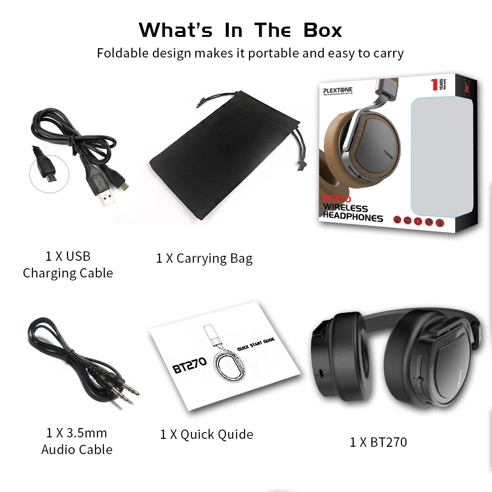Plextone Bluetooth Наушники Hi Fi стерео Беспроводной гарнитура мягкой памяти наушники