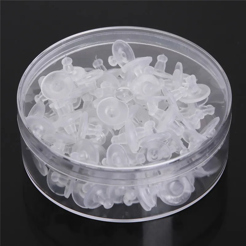 100 шт./лот пластиковая резиновая серьга задние пробки круглые силиконовые ушные