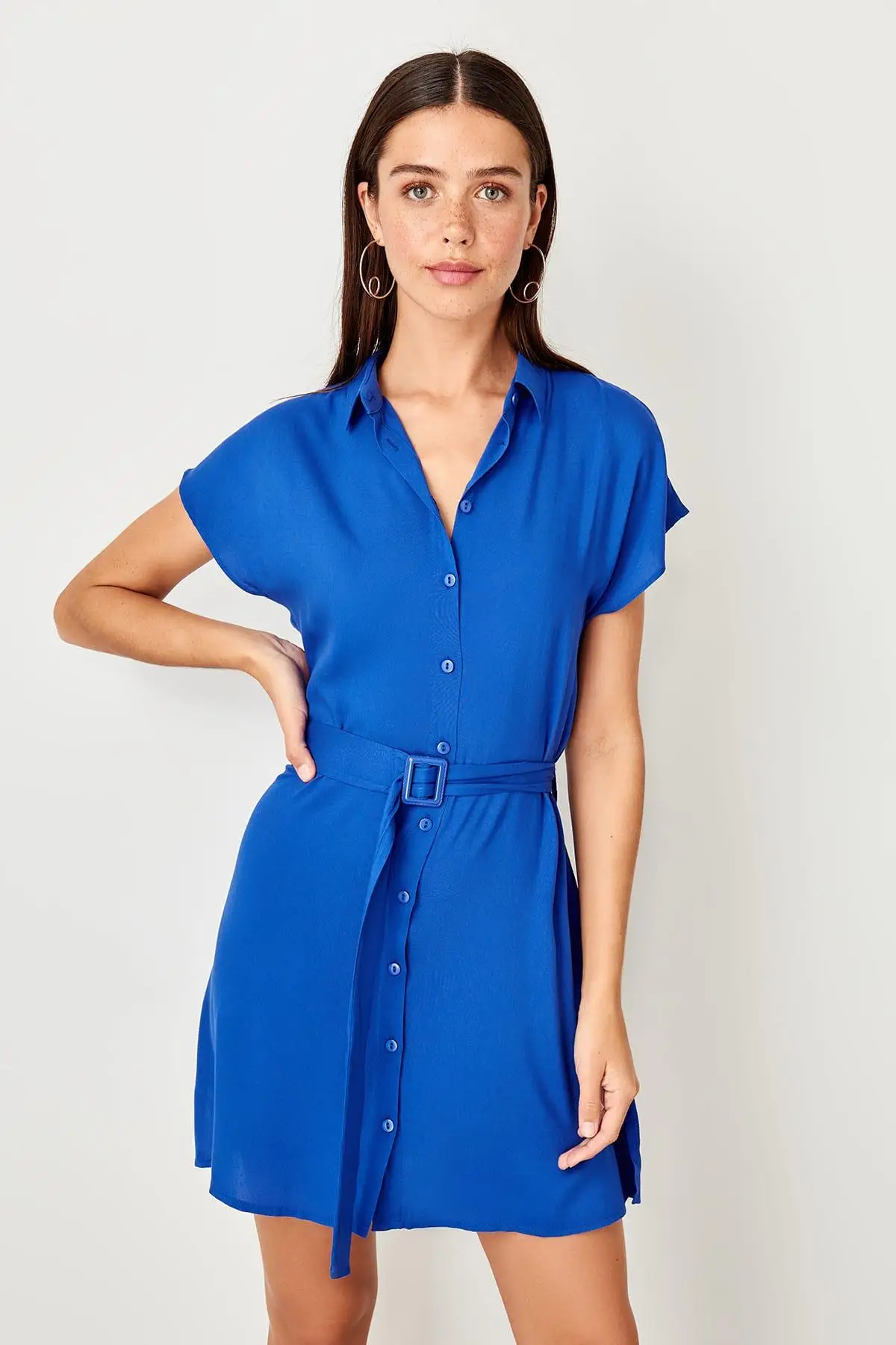 Trendyol Saks Kemerli/платье TWOSS19EL0151 | Женская одежда