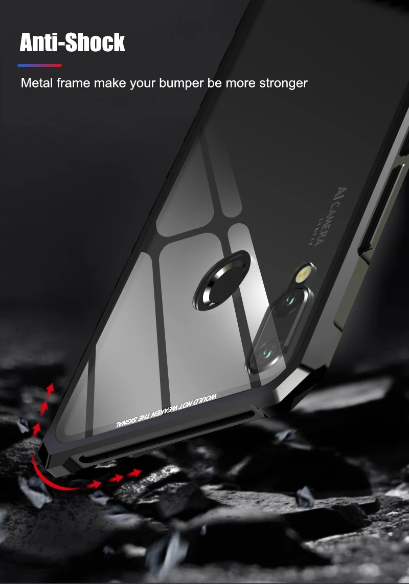 OMEVE для huawei Nova 3 чехол Nova 3i чехол задняя крышка с рельефным рисунком в металлической рамке, с уровнем твердости 9H прозрачный закаленное Стекло задняя крышка бампер чехол s для P Smart плюс