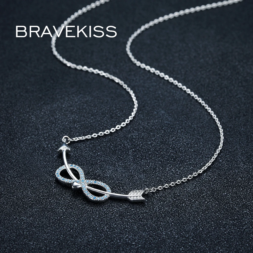 BRAVEKISS ожерелья с кулоном в виде стрелы любовь сердце бесконечность цепочка звено