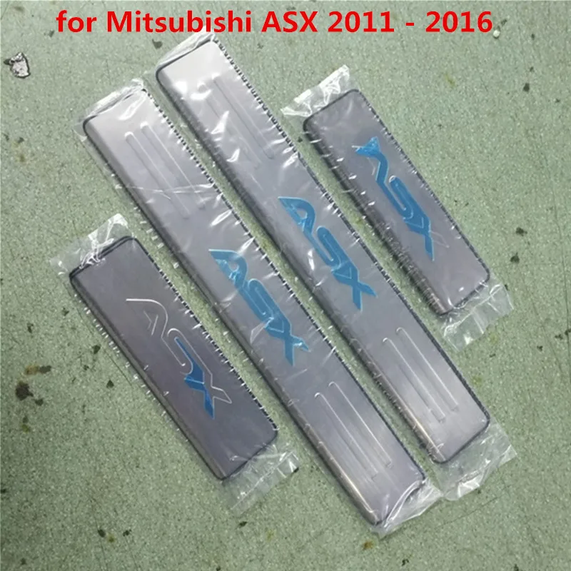 Для Mitsubishi ASX Outlander lancer EX Добро пожаловать педаль накладки для порогов автомобиля покрытие автомобиля Стайлинг авто аксессуары 2007 - Цвет: Style 4