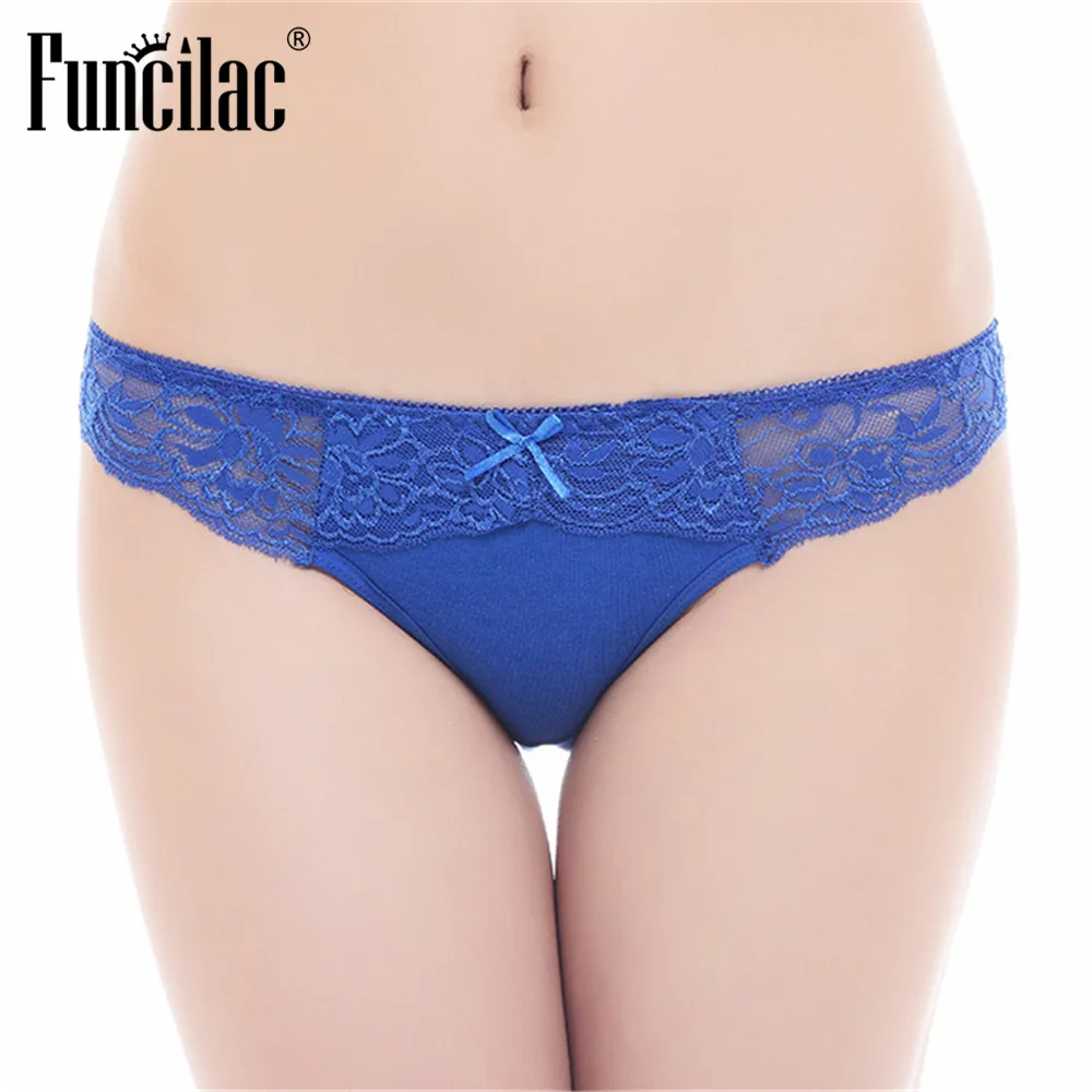 FUNCILAC Нижнее белье женские хлопковые бесшовные трусики кружевные сексуальные