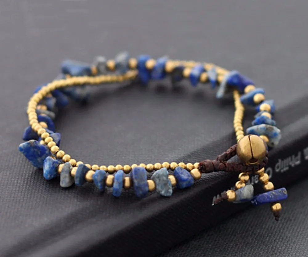 2018 new modern handmade gold chain bracelets original jewelry tiger eye howlite natural stone thai brass bracelet party gift | Украшения и