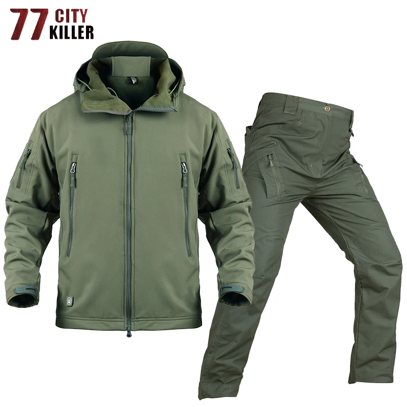 

77City Killer армейская военная форма, мягкая оболочка, куртка + брюки IX9, тактические грузовые боевые одежды, мужские военные комплекты, размеры о...