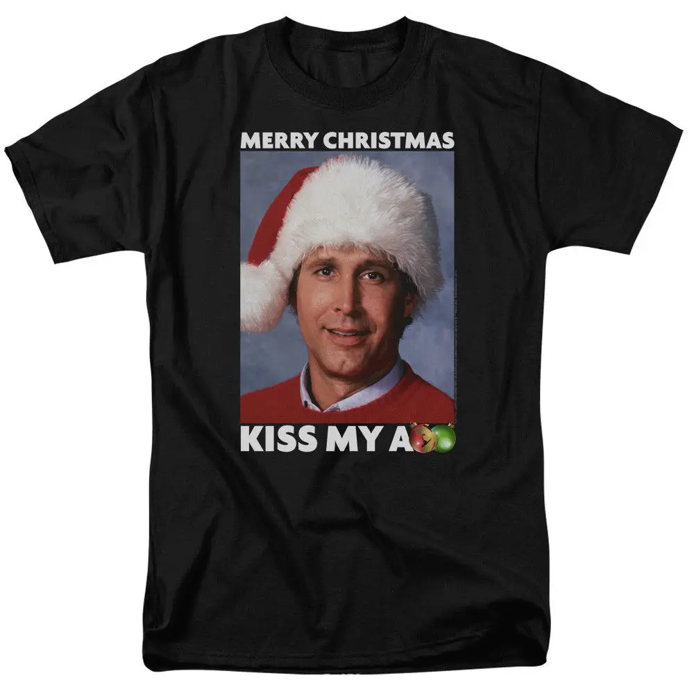 

Christmas Vacation Movie Clark Griswold MERRY KISS Adult T-Shirt All Sizes