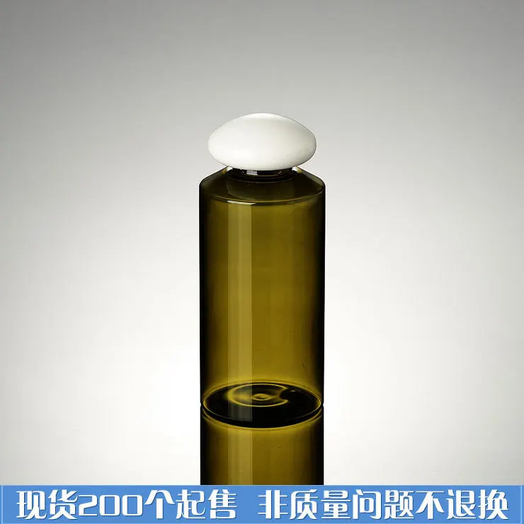 

Capacity 5 ounce 30pcs PET bottle oblique white mushroom caps, stuffed inside a plastic bottle cosmetic bottles