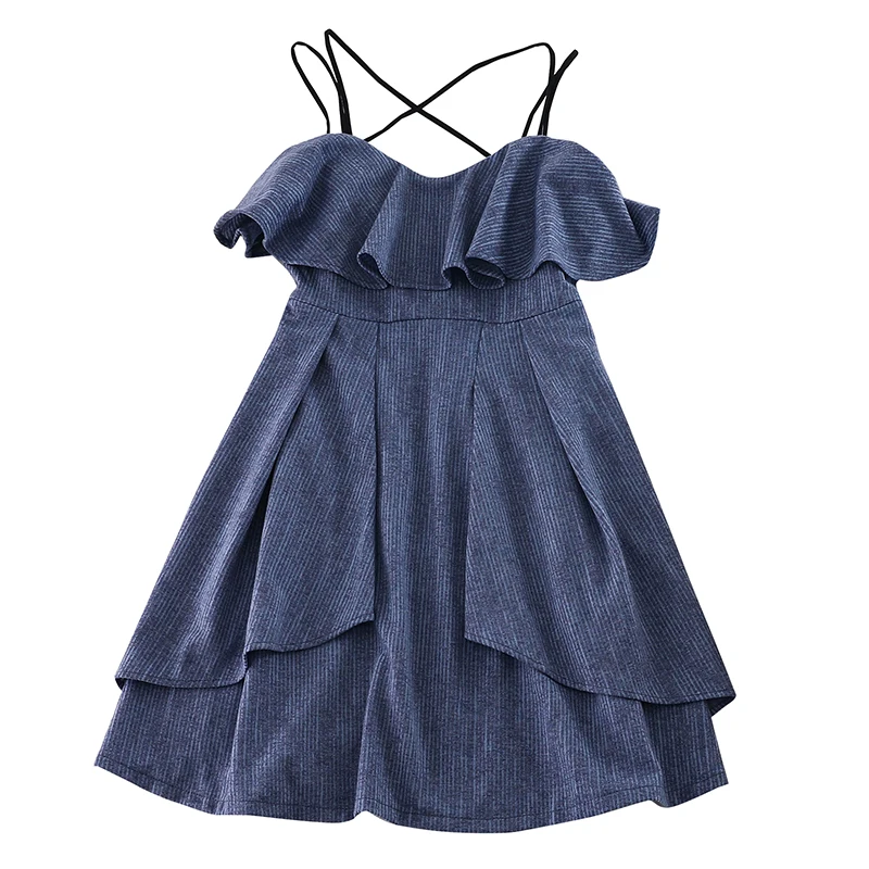 2019 новые модные женские летние платья с оборками Платье на лямках женский H077 |