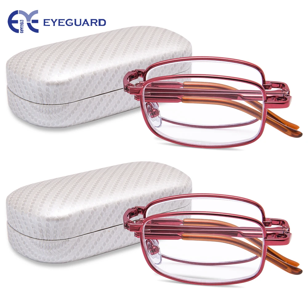 Металлические складные очки для чтения EYEGUARD увеличивающие полную оправу с