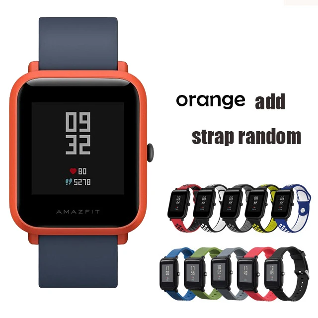 orange random strap Умные часы Huami Amazfit Bip, глобальная версия, gps, Gloness, умные часы, умные часы, 45 дней в режиме ожидания для телефона MI8 IOS - Цвет: orange random strap