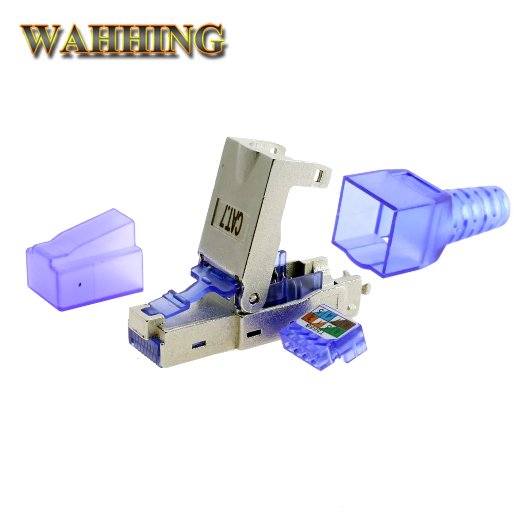 CAT7 Ethernet RJ45Connector экранированная прозрачная головка многоразовый Тип вилки