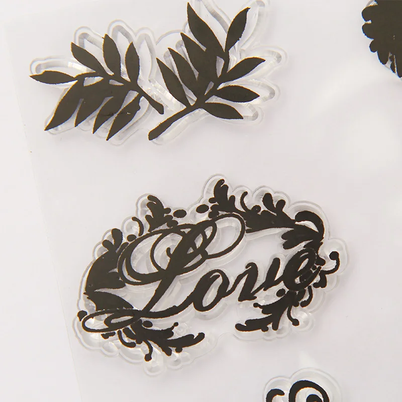 Винтажный прозрачный силиконовый штамп с перьями для скрапбукинга сделай сам