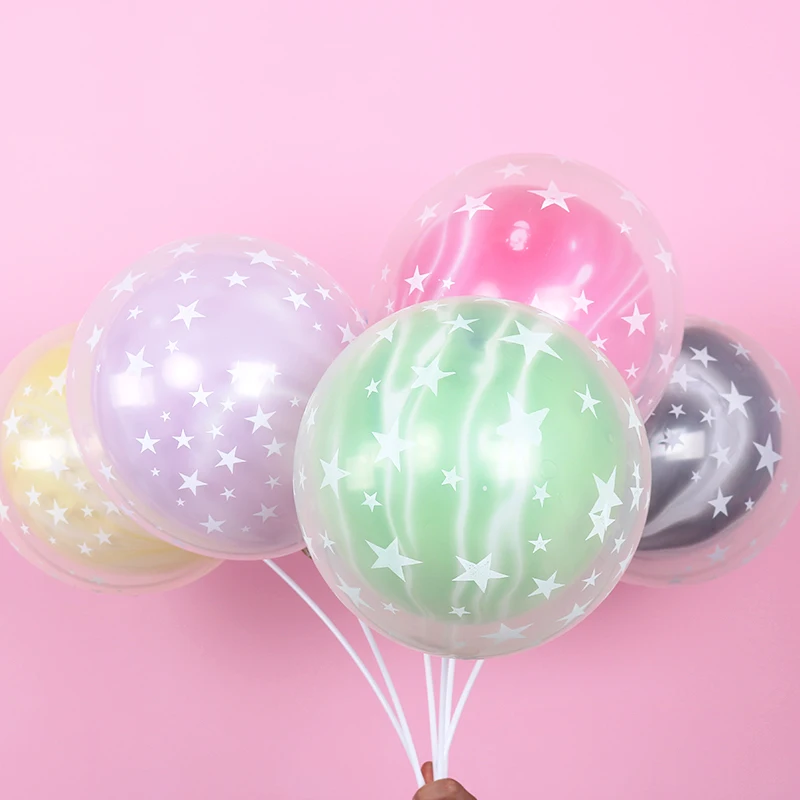 7 шт. латексные мраморные шары с принтом в виде звезд|Воздушные и аксессуары| |