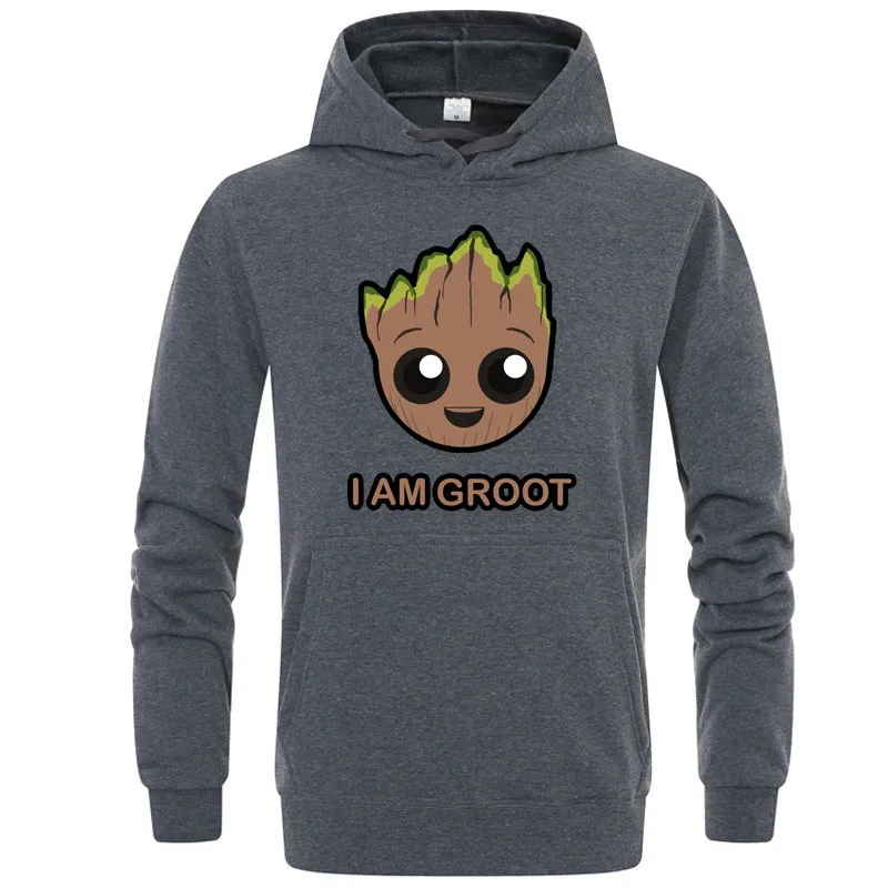 I AM GROOT мужские/женские худи с принтом толстовки осенне-зимняя теплая толстовка