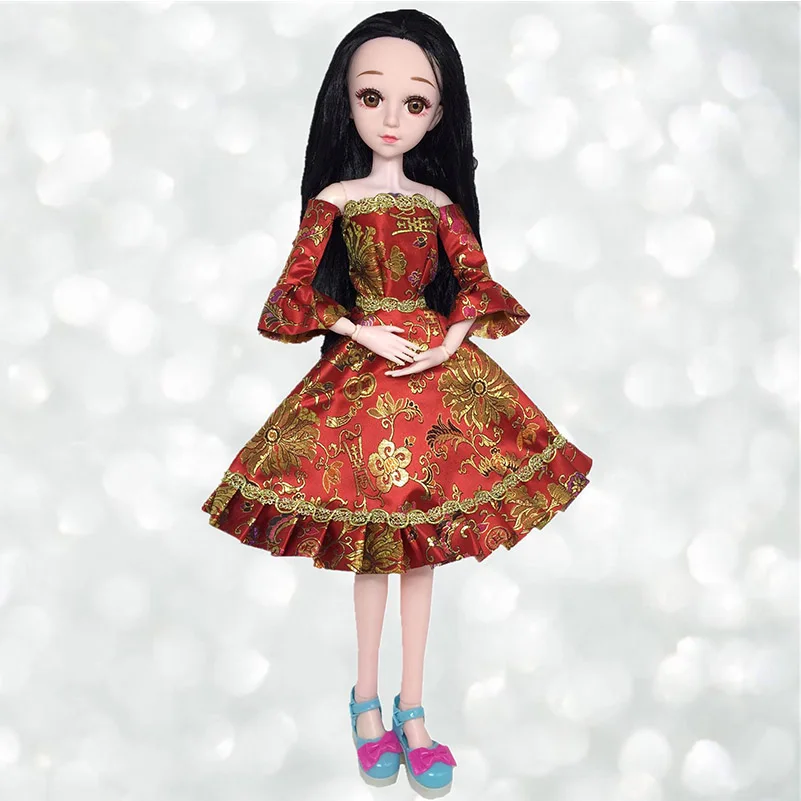 Серый 60 см 20 подвижных суставов белая кожа Bjd куклы платье принцессы игрушки для девочек 3D глаза одежда Обувь Аксессуары BJD кукла игрушка для девочек - Цвет: Серый