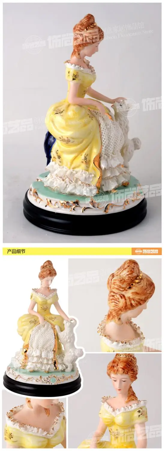 

Top-grade ceramics handicraft decorations Italian style exquisite Western beauty and dog gifts household jewelry