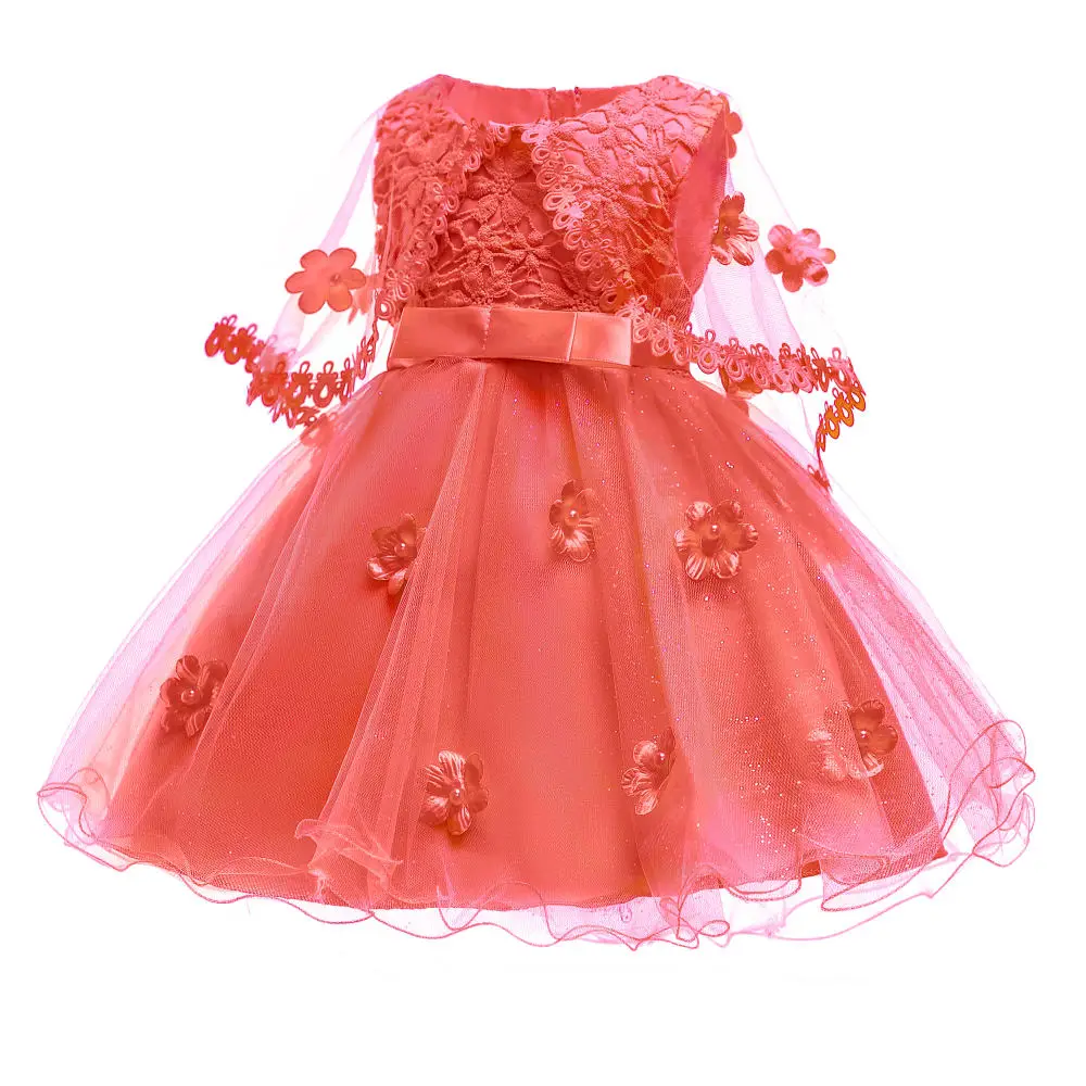 Детское платье с хлопковой подкладкой розовое нарядное для девочек 1 год