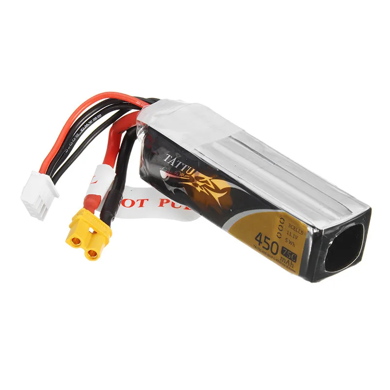 Высокое качество Tattu 11 1 V 450mAh 75C 3S1P аккумуляторная Lipo батарея XT30 вилка|lipo battery|battery