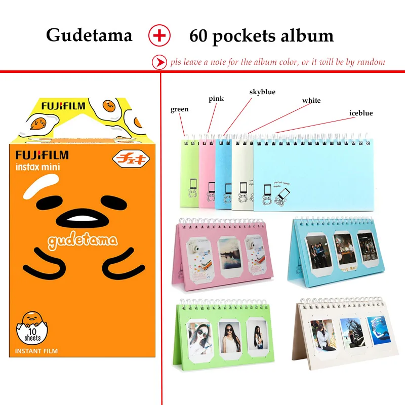 Fujifilm Instax Mini Film Gudetama 10 листов fr 9 8 + 7s 70 90 25 мгновенный принтер Polariod для камеры