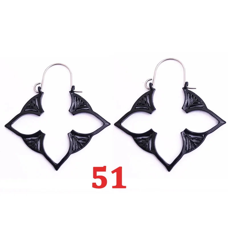 Этнические винтажные черные серьги для женщин большие богемные Висячие