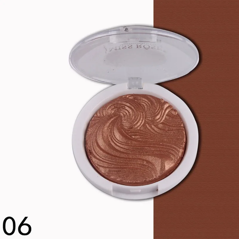 Miss Rose Glow набор хайлайтер Осветляющий макияж мерцающая пудра палитра основа осветитель стойкий контур лица золотой бронзатор - Цвет: 06