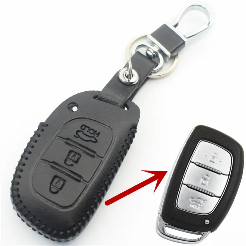 Чехол для ключей FLYBETTER из натуральной кожи для hyundai I40/I30/IX25/IX35/Tucson/Verna/Solaris/Elantra/Accent/I45/New Santafe L2221