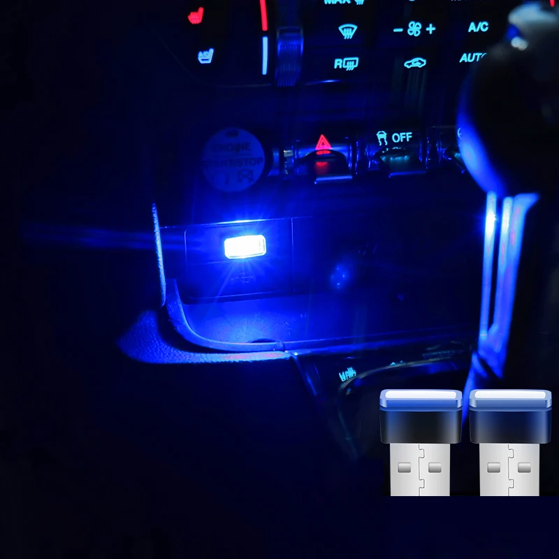 

QHCP Mini LED Car Light USB Atmosphere Lights Car Ambient Lights Decorative Lamp Emergency Lighting Portable Universal Accessory