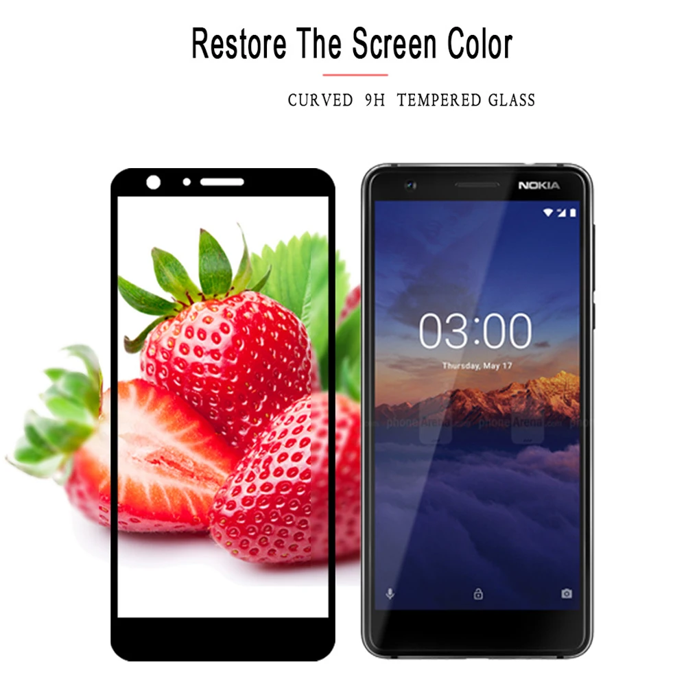 Закаленное стекло с полным покрытием для Nokia 3 1 Plus Защитная пленка X3|Защитные