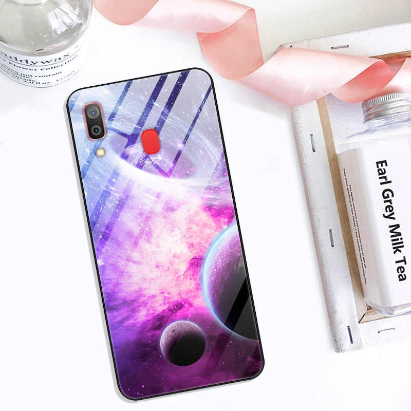 B для samsung Galaxy A30 чехол A 30 стеклянный жесткий чехол для телефона s для samsung Galaxy A30 чехол A20 Мягкий Бампер закаленное покрытие 6,4