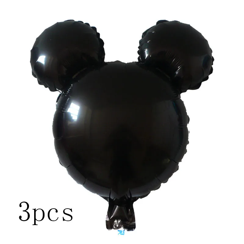 3pcs mini black Гигантские 114 см воздушные шары в форме Микки, Минни мультфильм день рождения украшения гелиевые шары для детей день рождения Декор Классические игрушки - Цвет: 3pcs mini black
